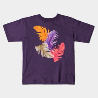 Warm Falling Feathers Kids T-Shirt